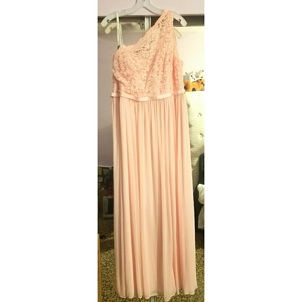 David's Bridal One Shoulder dress